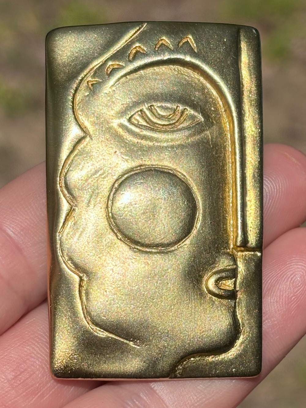 Extraordinary Vintage Cubist Face Pin!